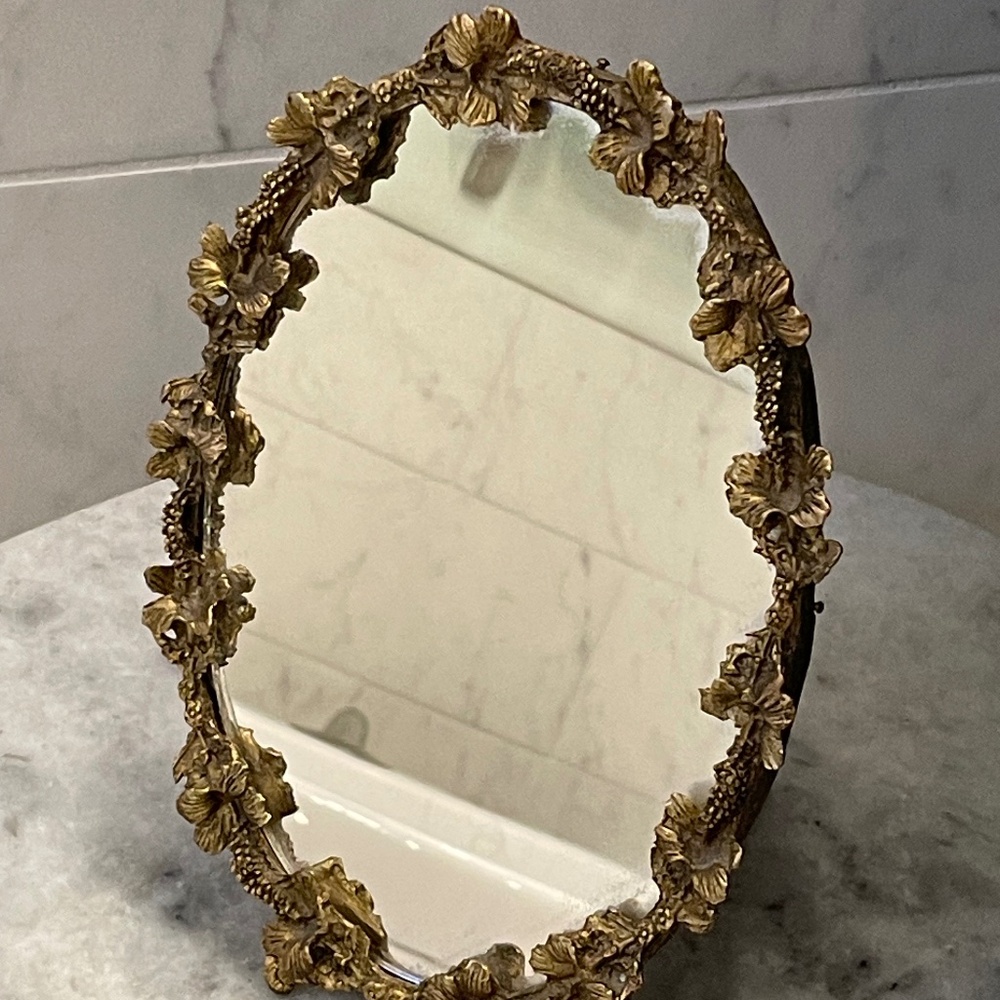 Vintage Bronze Table-Top Mirror